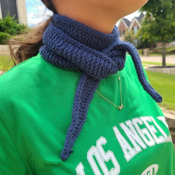 Sophie scarf, Neck scarf small scarf, spring/autumn scarf Knitted Handmade Scarf - Picture 6 of 15